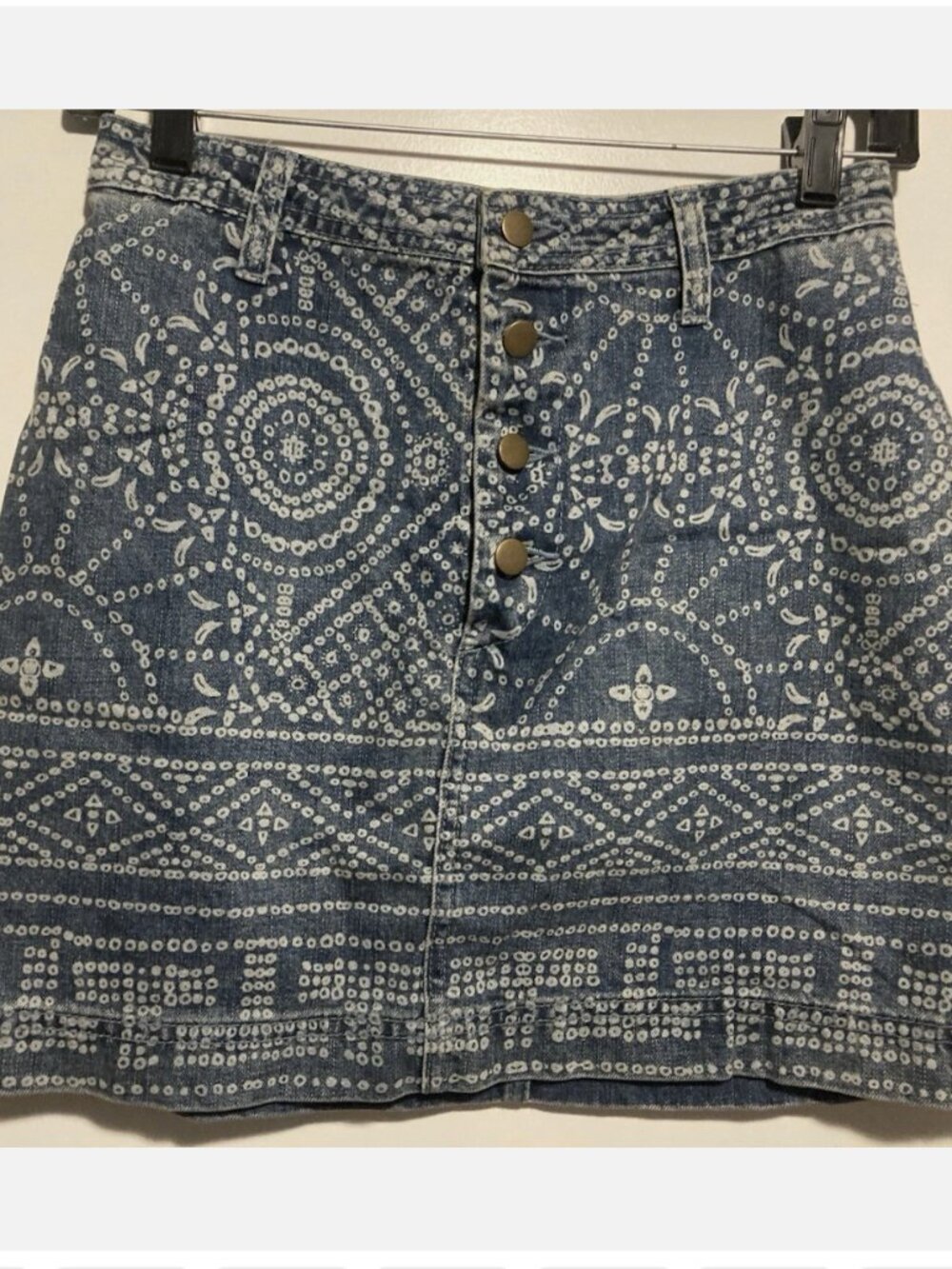 Free People School Daze Mini Denim Skirt Womens 0 Blue Jean Cotton Button Fly